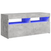 TV-taso LED-valoilla betoninharmaa 90x35x40 cm