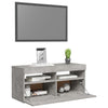 TV-taso LED-valoilla betoninharmaa 90x35x40 cm