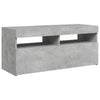 TV-taso LED-valoilla betoninharmaa 90x35x40 cm