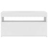 TV-taso LED-valoilla valkoinen 75x35x40 cm