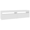 TV-tasot 2 kpl LED-valoilla valkoinen 75x35x40 cm