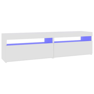 TV-tasot 2 kpl LED-valoilla valkoinen 75x35x40 cm