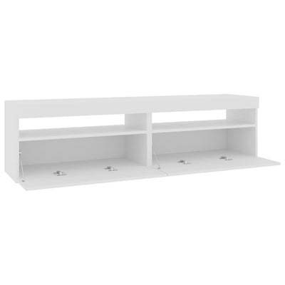 TV-tasot 2 kpl LED-valoilla valkoinen 75x35x40 cm