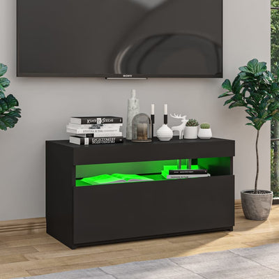TV-taso LED-valoilla musta 75x35x40 cm