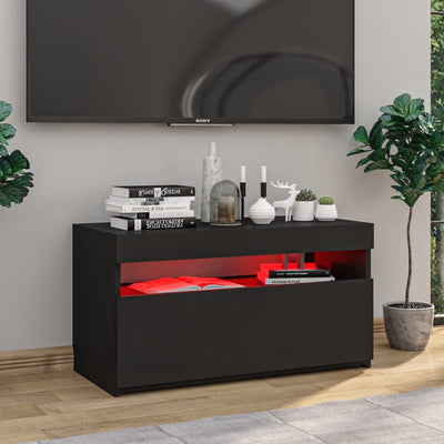 TV-taso LED-valoilla musta 75x35x40 cm