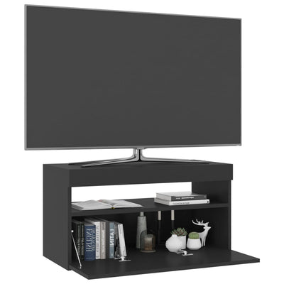 TV-taso LED-valoilla musta 75x35x40 cm