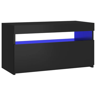 TV-taso LED-valoilla musta 75x35x40 cm