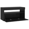 TV-taso LED-valoilla musta 75x35x40 cm
