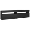 TV-tasot 2 kpl LED-valoilla musta 75x35x40 cm