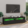 TV-tasot 2 kpl LED-valoilla musta 75x35x40 cm