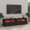 TV-tasot 2 kpl LED-valoilla musta 75x35x40 cm