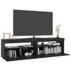 TV-tasot 2 kpl LED-valoilla musta 75x35x40 cm