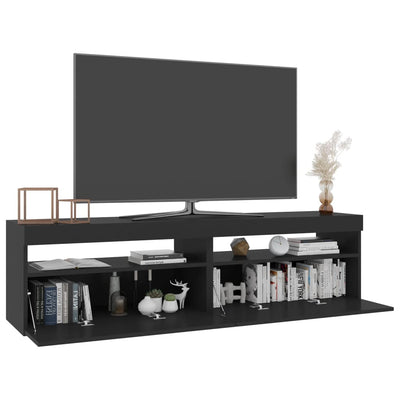 TV-tasot 2 kpl LED-valoilla musta 75x35x40 cm