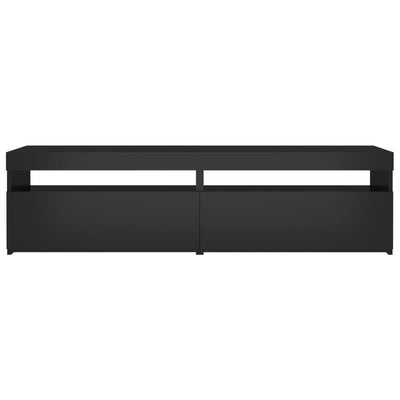 TV-tasot 2 kpl LED-valoilla musta 75x35x40 cm