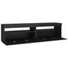 TV-tasot 2 kpl LED-valoilla musta 75x35x40 cm