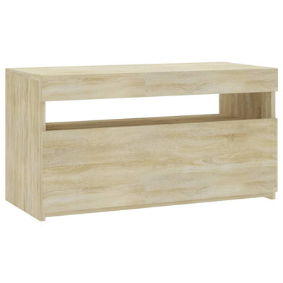 TV-taso LED-valoilla Sonoma-tammi 75x35x40 cm