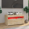 TV-taso LED-valoilla Sonoma-tammi 75x35x40 cm