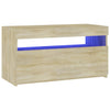 TV-taso LED-valoilla Sonoma-tammi 75x35x40 cm
