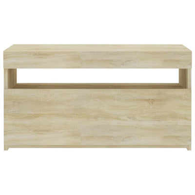 TV-taso LED-valoilla Sonoma-tammi 75x35x40 cm