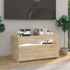 TV-taso LED-valoilla Sonoma-tammi 75x35x40 cm