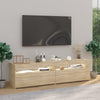 TV-tasot 2 kpl LED-valoilla Sonoma-tammi 75x35x40 cm