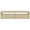 TV-tasot 2 kpl LED-valoilla Sonoma-tammi 75x35x40 cm