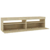 TV-tasot 2 kpl LED-valoilla Sonoma-tammi 75x35x40 cm