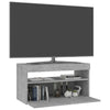 TV-taso LED-valoilla betoninharmaa 75x35x40 cm