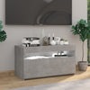 TV-taso LED-valoilla betoninharmaa 75x35x40 cm