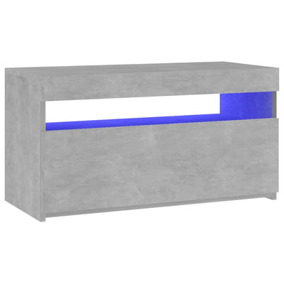 TV-taso LED-valoilla betoninharmaa 75x35x40 cm
