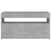 TV-taso LED-valoilla betoninharmaa 75x35x40 cm