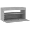 TV-taso LED-valoilla betoninharmaa 75x35x40 cm