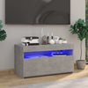 TV-taso LED-valoilla betoninharmaa 75x35x40 cm