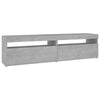 TV-tasot 2 kpl LED-valoilla betoninharmaa 75x35x40 cm