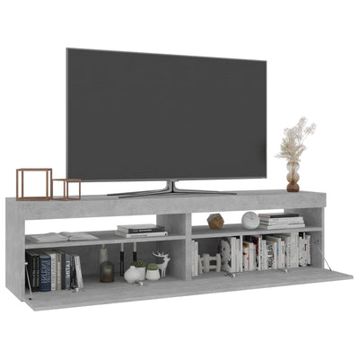 TV-tasot 2 kpl LED-valoilla betoninharmaa 75x35x40 cm