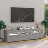 TV-tasot 2 kpl LED-valoilla betoninharmaa 75x35x40 cm