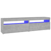 TV-tasot 2 kpl LED-valoilla betoninharmaa 75x35x40 cm