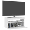 TV-taso LED-valoilla korkeakiilto valkoinen 75x35x40 cm