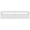 TV-tasot 2 kpl LED-valoilla korkeakiilto valkoinen 75x35x40 cm