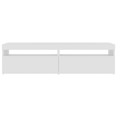 TV-tasot 2 kpl LED-valoilla korkeakiilto valkoinen 75x35x40 cm