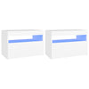 TV-tasot LED-valoilla 2 kpl valkoinen 60x35x40 cm