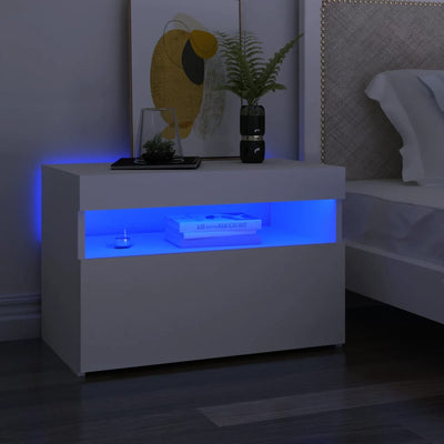 TV-tasot LED-valoilla 2 kpl valkoinen 60x35x40 cm
