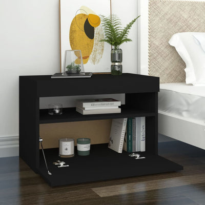 TV-taso LED-valoilla musta 60x35x40 cm