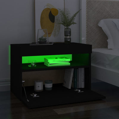 TV-tasot LED-valoilla 2 kpl musta 60x35x40 cm