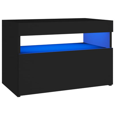 TV-tasot LED-valoilla 2 kpl musta 60x35x40 cm