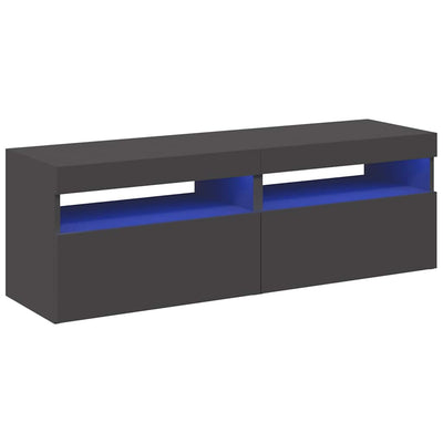 TV-tasot LED-valoilla 2 kpl harmaa 60x35x40 cm