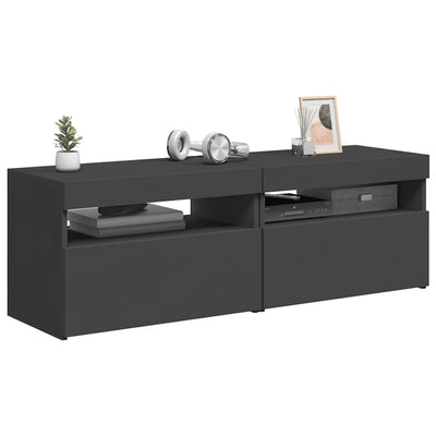 Harmaa tv-tasot led-valoilla Noela 60x35x40cm (2 kpl)