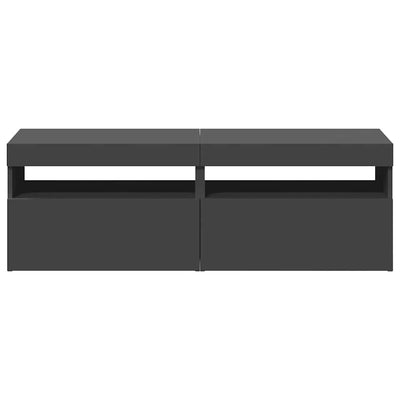 TV-tasot LED-valoilla 2 kpl harmaa 60x35x40 cm