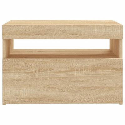 TV-taso LED-valoilla Sonoma-tammi 60x35x40 cm