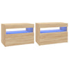 TV-tasot LED-valoilla 2 kpl Sonoma-tammi 60x35x40 cm